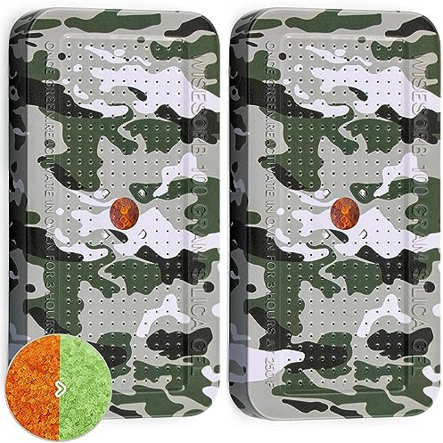 Wisesorb Lot de 2 absorbeurs d’humidité en gel de silice 100g – Déshydratant réutilisable pour coffres-forts, armoires, placards, stockage et matériel sensible à l’humidité – motif camouflage (2x100g)