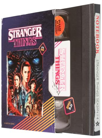 Grupo Erik Bullet Journal Notizbuch A5 Stranger Things VHS Hardcover Notizbuch Notizblock A5 Tagebuch - Offizieller Stranger Things Merch Schwarz