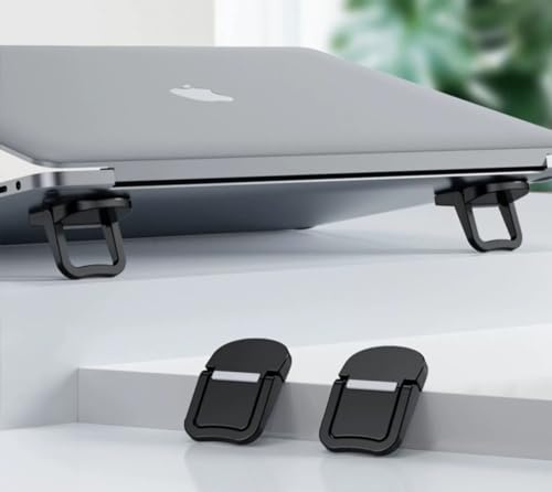 XiaZhiZhen Supporto per computer portatile mini in lega di zinco per computer portatile, invisibile, pieghevole, portatile, posteriore, appiccicoso, supporto per il raffreddamento