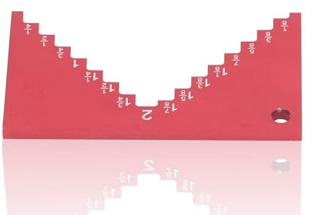 Stufentiefenmesser, Aluminiumlegierung, Rot Eloxierte Oberflächen, Tischkreissäge Und Tischhobel, Oberfräsen-Tiefenmesser Zum Einrichten Der Sägeblatthöhe, Holzbearbeitungsprojekte
