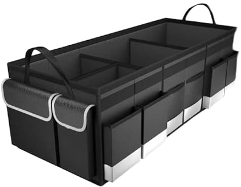 oasser Organizer per Bagagliaio Auto Waterproo essuto Oxford Organizer per Bbaule Pieghevole Multiscomparto Antiscivolo con Base Robusta Borsa per Bagagliaio (XXL)