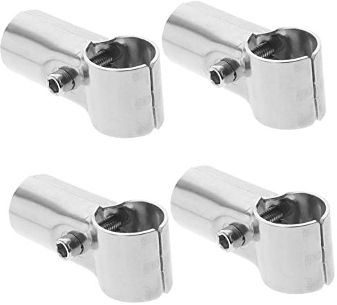 Homoyoyo 4pcs Chain Link Fence Clamp End Rail t Clamp Stainless Steel for Home Supplies and Garden Structures