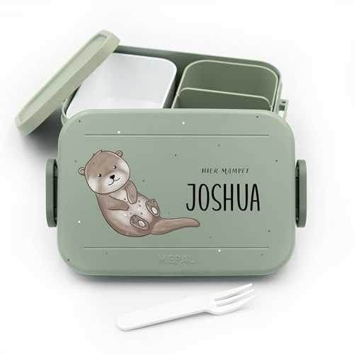 Take a Break personalisierte Brotdose für Mepal - Geschenke für die Einschulung Mädchen und Junge - Brotdosen für Kinder personalisiert - Bento Box mit Trennwänden + Gabel - 900 ml