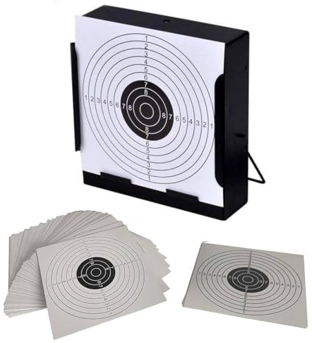 ADCSHOP. Ghiaccio al bianco, con gancio, bersaglio, per Airsoft, Airgun, pellet e tiro a palline, per bersagli standard da 14 x 14 cm, materiale in acciaio, nero, da appendere o sopra superficie