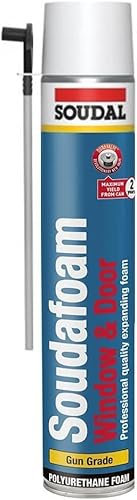 Soudal Soudafoam Window & Door Hand Held PU Polyurethane Expanding Foam Filler Champagne 750ml | Excellent Thermal and Acoustic Insulation Ideal for Filling Around PVCu, Aluminium and Wooden Windows