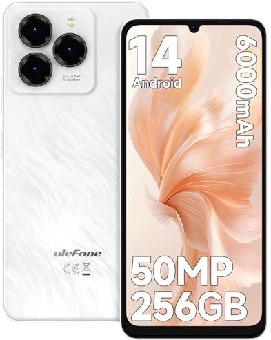 Ulefone Note 20 Pro Smartphone Android 14, 8Go + 256Go/TF 256Go, Batterie 6000mAh/18W, Écran 6.75 HD+/90Hz, Telephone portable Caméra 50MP, Téléphone pas cher avec 4G Dual SIM/Fingerprint/Face ID/OTG