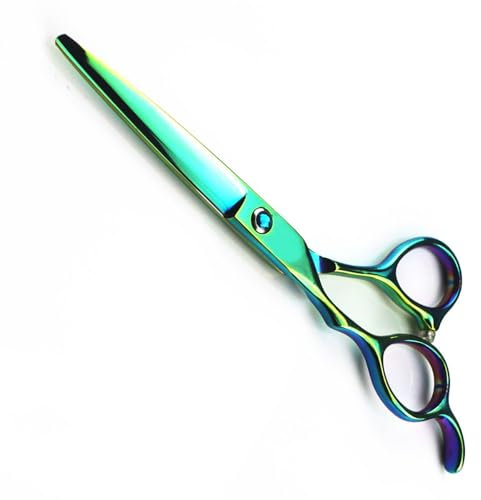 6-Zoll-Haarschneideschere für Linkshänder – Grüne gerade Schere und Effilierschere für Linkshänder-Stylisten und das Haareschneiden zu Hause, Gerade Schere, Effilierschere, Friseurschere, B (Grün A)