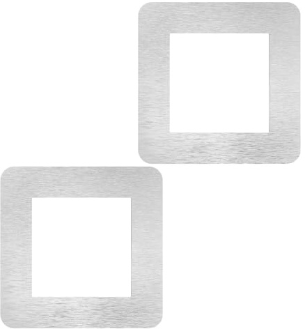 Lotsdonxia 2 Pcs Silver Light Switch Cover Frames - Self-Adhesive Decorative Switch Surround Plate, Durable ABS Material, Scratch-Resistant, Easy to Install for Home, Office, Hotel (Silver)