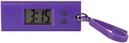 Yjemle 1PC Purple Mini Digital Keychain Watches Portable Keychain Pocket Watch Backpack Clip for Lanyard Backpack, Useful and Practical,Novelty Watches Key Buckle Clip on Unisex