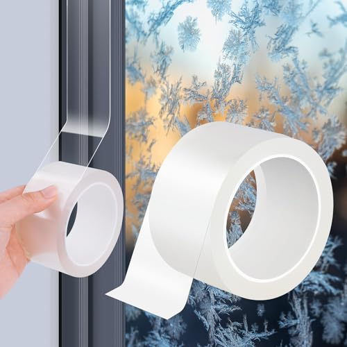 BQMEZRNUS Window Weather Sealing Tape 7cm x 10m Clear Sealant Tape for Winter Waterproof Window Draft Isolation Sealing Film Tape for Door Draft Stopper Adhesive Tape No Residue