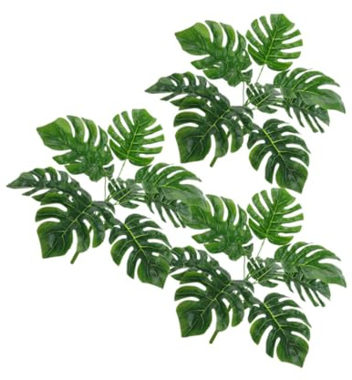 UKCOCO 3pezzi Piante Artificiali Monstera Rami Foglie Di Monstera Realistica Decorazione Vegetale Per Ufficio e Casa Materiale Resistente All Uso