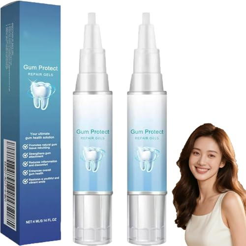 Gel di riparazione per gengive Mullend, riparazione del declino delle gengive, gel per la riparazione dei denti, penna per lo sbiancamento dei denti, dentifricio schiarente, cura orale. (2 pezzi)
