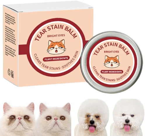 Détachant pour larmes de chien – Baume nettoyant doux 30 ml, nettoyant pour taches sur les yeux de chiot, solution de toilettage sûre pour animaux de compagnie, formule facile à essuyer, kit parfait p