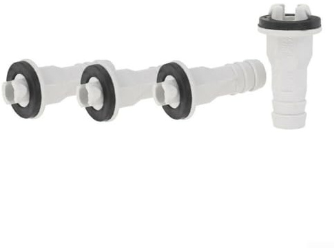 Klimaanlagen-Ablaufschlauch-Anschluss, 1/4 Zoll gerader Adapter für AC-Einheiten, Waschmaschinen, weißer Kunststoff, 15 mm Verbindungsloch (4 Stück)