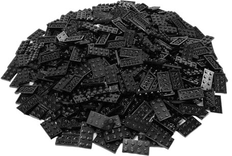 LEGO 20 Plate 2 x 4 Black