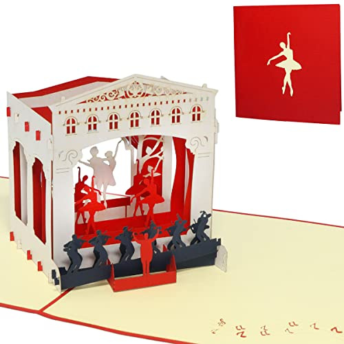 LINPOPUP®, LIN17390, carte POP UP musicali, palcoscenico teatrale, voucher teatro, invito, biglietto di compleanno, biglietto 3D Ballet Theater, N262