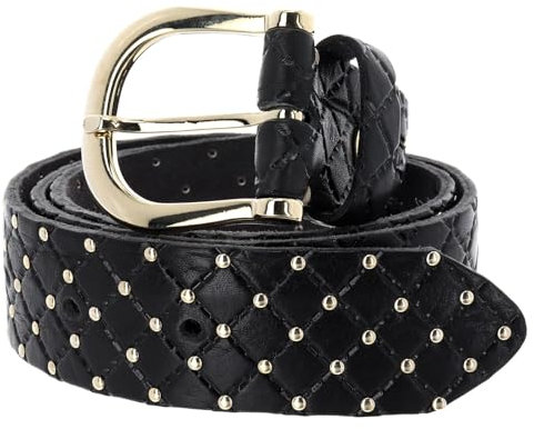 b.belt Lina Gold Leder-Nietengürtel W75 Black