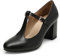 DREAM PAIRS Low Chunky Heels for Women T-Strap Mary Jane Pumps Wedding Dress Shoes DPU211,Size 5,Black/pu,DPU211
