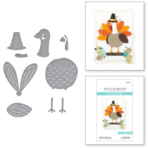 Happy Turkey Day Etched Dies from The Fall Traditions Collection
