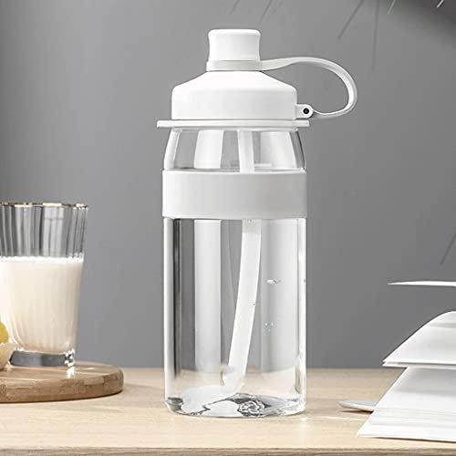 QHLOM Leak-proof Drinking Water Bottle Without BPA With A Straw Large-capacity Suitable For Fitness And Outdoor (Color : White)