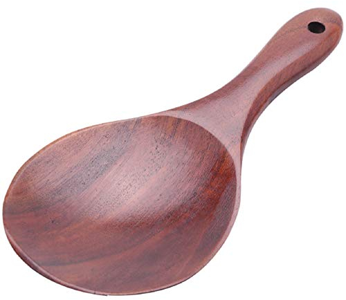 Dciustfhe Teak Wood Spoon Natural Solid Wood Rice Spoon Wooden Rice Paddle Potato Serving Spoon Wooden Kitchen Utensils