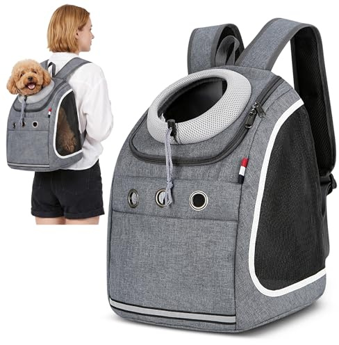 ALLSOPETS Hunderucksack für Katzen und Hunde, Tragetasche, Dunkelgrau | Hunde Tragerucksack für Kleine Hunde und Katzen, Bequem und Tragbar für Fahrrad, Motorrad, Wandern, Camping und Outdoor