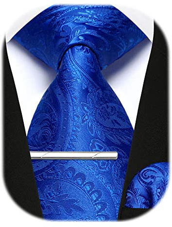 Enlision Herren Krawatten und Einstecktuch krawattenklammer Set Paisley Karierte Krawatte Taschentuch Krawattennadel Für Männer Business Hochzeit Tie Sets