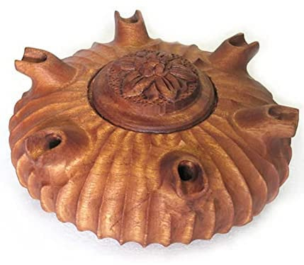 Italian Food Direct Coppa dell'amicizia Originale della Valle d'Aosta Rustica 6 Becchi in Legno di Mogano Diametro 21cm trattata e pronta per preparare Il caffè alla valdostana