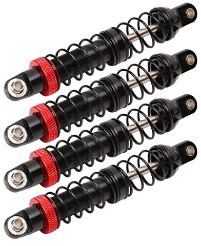 Zerodis RC-Öldämpfer, Doppelfeder, Zwei Abschnitte, Einstellbar, 4 Stück, RC-Stoßdämpfer-Dämpfer RR10 (80mm)