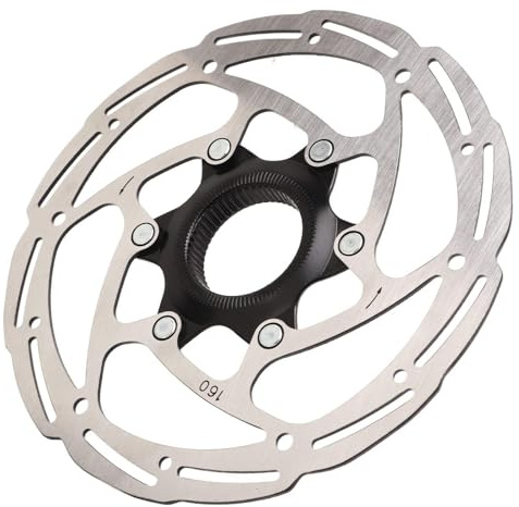Rotori del Freno a Disco Per Bici, Rotore del Freno a Disco Centerlock in Acciaio Per Bicicletta con Coperchio Per Blocco Centrale Per Mountain Bike da Strada(160mm)