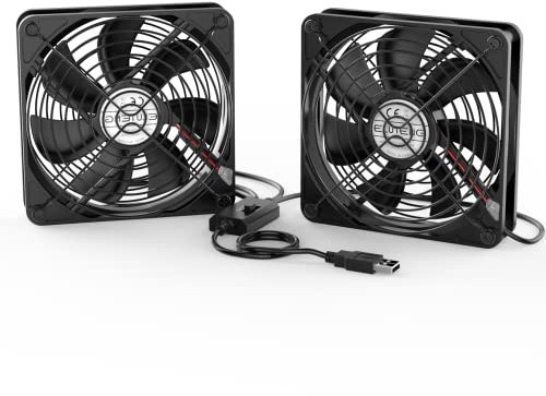 ELUTENG Ventola di raffreddamento 2 in 1 Ventola USB 140 mm 5 V, doppia ventola per PC 14 cm con 3 velocità regolabili, ventola compatibile con PS4 / laptop/TV Box/armadio AV/router