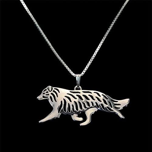 FUWIND Halskette Anhänger Schmuck Mode Liebhaber Hund Halskette weibliche Border Collie Anhänger Halskette Weihnachten Geburtstag Partei Geschenk