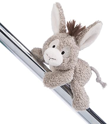 MagNICI Asino Donkeylee 12 cm Grigio - Peluche sostenibile con calamita - Animale Magnetico per frigoriferi, lavagne, Oggetti in Metallo e Molto Altro Ancora, Ottima Idea Regalo