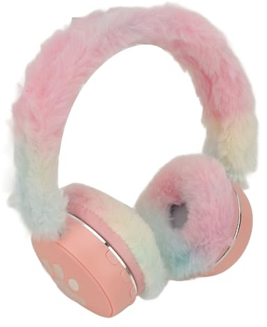 VBESTLIFE Kabelloser Kopfhörer, Bluetooth-Ohrwärmer-Kopfhörer, Faltbar über Kopfhörer mit Buntem Atemlicht, Warme Ohrenschützer, Tiefe Bässe, Gaming-Headsets für Mädchen und Frauen, (Rosa)