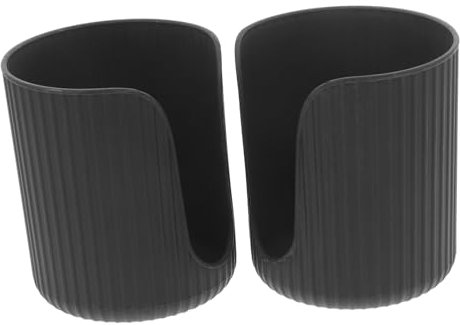 Hoement Distributore Bicchieri di Carta 2 Pezzi in Plastica Pp Nero, Porta Tazze da Scrivania Bordi Lisci e Arrotondati, Adatto per Bicchieri da 3-4oz, Design Sobrio e Pratico per Casa
