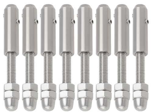 Create idea Pack of 8 Wire Rope Terminal Screw 3mm Wire Rope Tensioner Cable Terminal with Threaded Pin Suitable for 3 mm to 4 mm Wire Rope 304 Stainless Steel