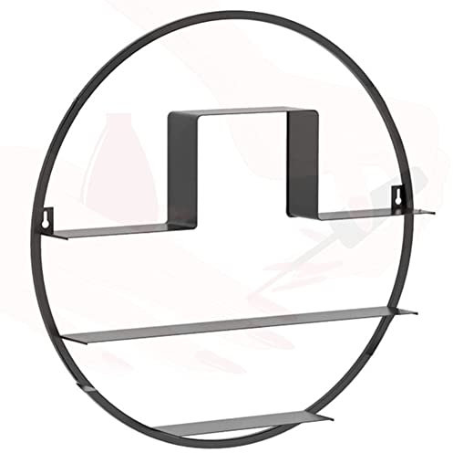 An der Wand montierte Nagellackregale aus Metall, großes Aufbewahrungsregal für Nagellackflaschen, Organizer für ätherische Öle, Parfümhalter für Zuhause/Salon/Geschäft, Schwarz, Durchmesser – 50 cm