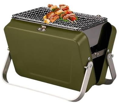 WJnflQN Barbecue a carbonella, barbecue portatile da tavolo per esterni, pieghevole, per campeggio, terrazza, cortile e ovunque per cucinare all'aperto