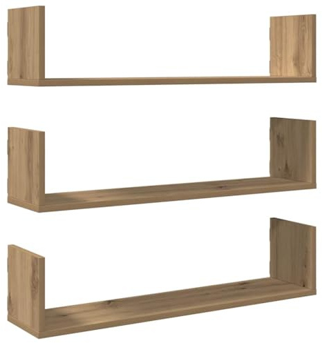 vidaXL Étagères murales 3 pcs chêne Artisanal Bois d'ingénierie