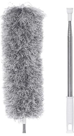 NJIEzhao Plumero Atrapapolvo Plumero retráctil ultralargo de 0,8-2,8 m, Cepillo de Microfibra for el hogar, de Acero Inoxidable, Herramienta de Limpieza de Huecos con curvatura arbitraria.(80-280cm)