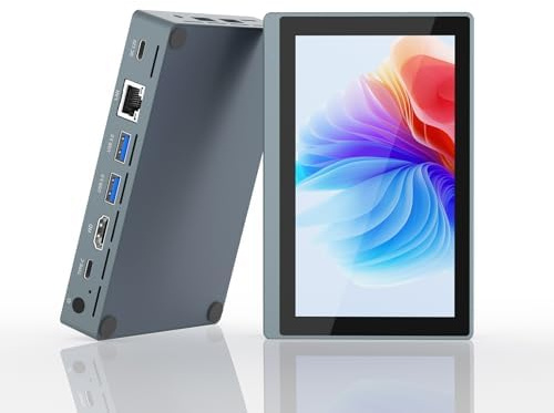 OuuOee Mini PC Win 11 Pro, Celeron N5095 Windows Tablet mit Lüfter, 8GB DDR4, 256GB ROM, EMMC 4K60Hz Mini Desktop mit Bildschirm, Micro PC 4K 60Hz Triple Display (8/256GB)