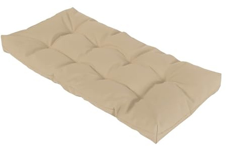 xinwanhong Cojín para Banco de Exterior 1 2 3 o 4 plazas, 8cm Cojines para Columpio Impermeable Antideslizante Cojín para Banco de Jardín Muebles Cojín Rectangular para Patio Ventana,Beige,150x60cm