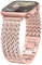 TOYOUTHS Compatible with Apple Watch Straps 38/40/41/42mm Women Dressy Stainless Steel Metal Gold Chain Strap Designer Cowboy Link Bracelet for iWatch Band Series 10 9 8 7 6 5 4 3 SE, Rose Pink