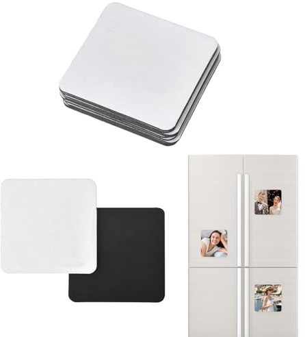 Homirty 10 Pezzi Magneti da Frigorifero a Sublimazione, Sublimazione in Bianco Magneti, Magnet Decorativi, Magnete Frigo Personalizzabile, Magnet da Frigorifero Sublimazione in Bianco (Quadrato)