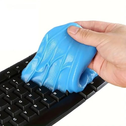 AUNEK Keyboard Cleaner Gel (2 Pack), Reusable Cleaning Putty Slime for Computer, Laptop, Car Vents, Soft Flexible Slime Dust Remover Remote Control, Camera, Fan Grills, and Office Electronics