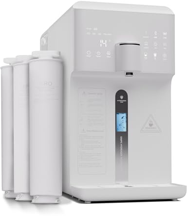 KLARSTEIN AquaLine Filtro Agua Grifo Osmosis Inversa, Sistema Filtros Agua Encimera 6L, Ionizador de Hidrógeno y Agua Caliente, Etapas, 3 Filtros, Sistema de Filtración de Agua