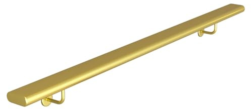 Barras de hierro antideslizantes doradas para escaleras – Pasamanos de montaje en pared para escaleras interiores, terraza exterior, loft y porche – 50 cm de paso Ra para un acceso seguro