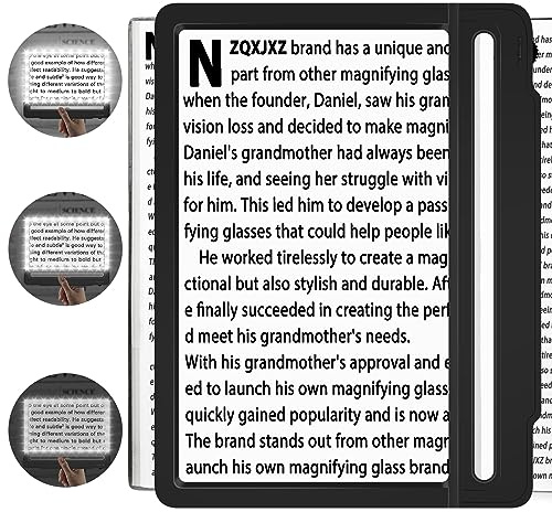 NZQXJXZ Grande Lente Ingrandimento con Luce, 5X Lente di Ingrandimento per Lettura con 42 LED Luminosi Dimmerabili, Perfetta per Libro, Cucito, Ipovedenti e Anziani
