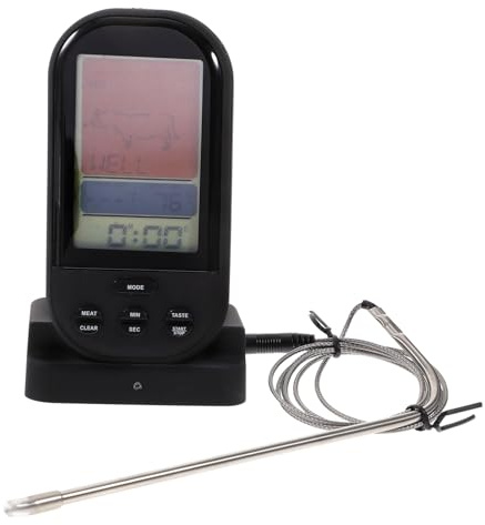 BESPORTBLE Wireless Remote Meat Thermometer for Grill Bbq with Large Backlit LCD Instant Read - Cooking Temps Timer Alarm Range for Indoor Outdoor Oven Smoking