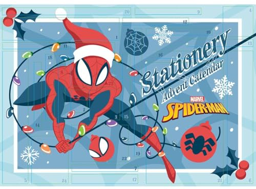 SPIDERMAN 2026 Adventskalender set brevpapper adventskalender officiellt licensierat 24 dagar jul nedräkning konto med dagliga överraskningspresenter